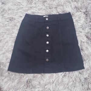 Black Mossimo Classic Button Up Skirt